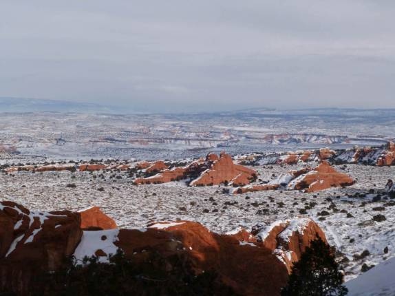 A bela paisagem do Arches National Park, perto de Moab, em Utah, nos Estados Unidos
